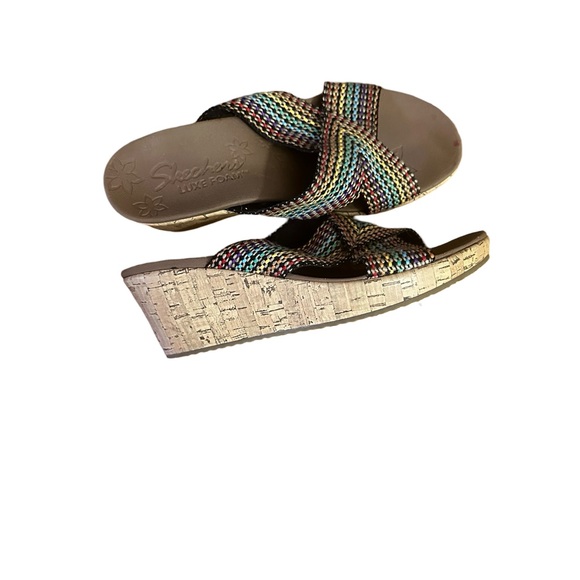Women wedge sandals/7/ multicolor /like new - Picture 3 of 5